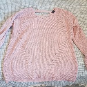 Torrid size 1 pink knit sweater, cross back